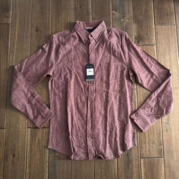 Ben Sherman Port Royals Men’s Light Maroon Button Down Shirt S NWT - Picture 1 of 7